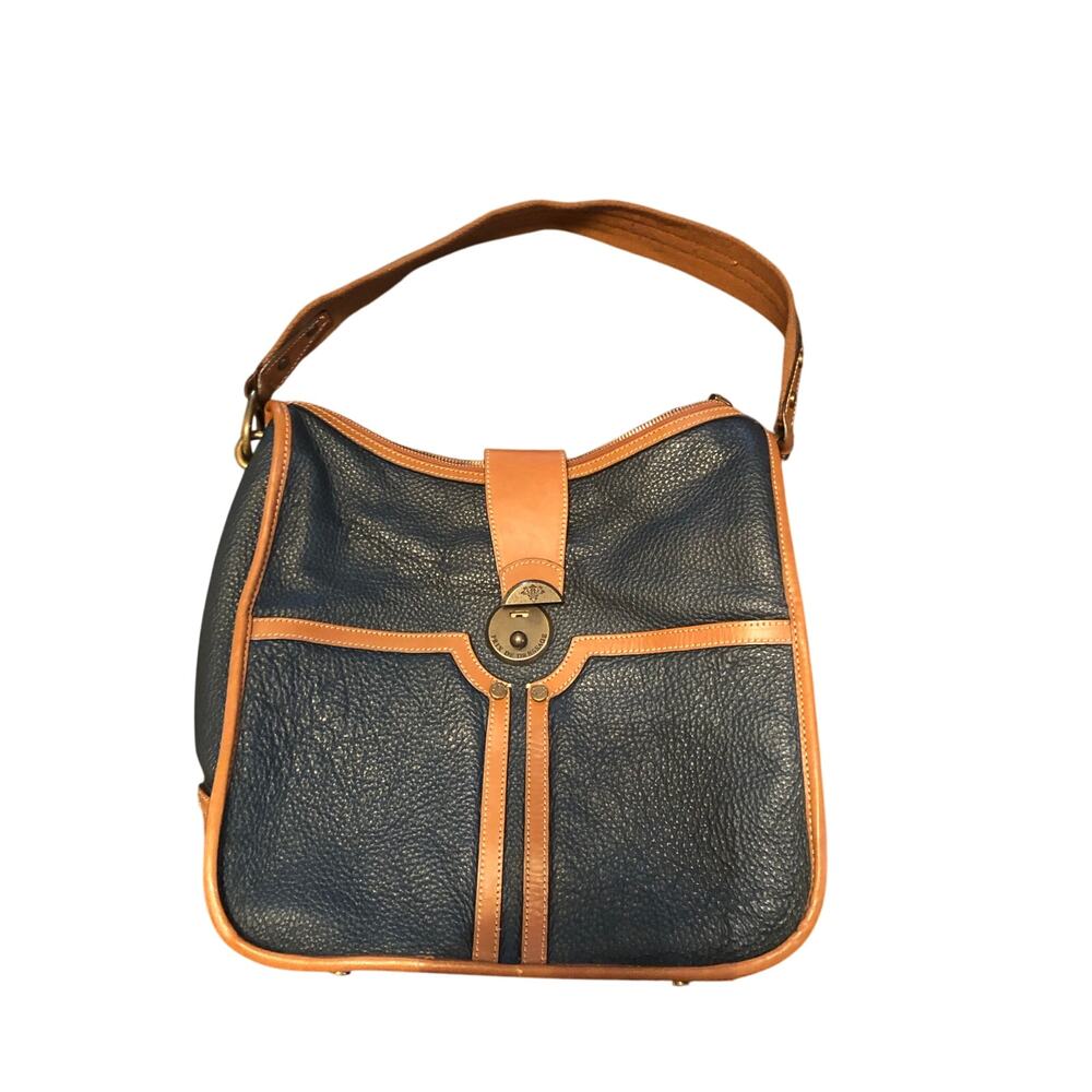 Vintage Prix De Dressage Large OTS Tote/Handbag color looks like dark navy black